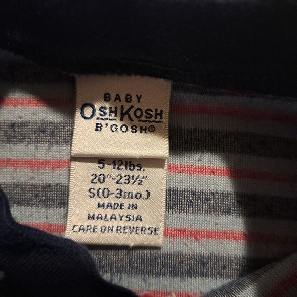 Oshkosh B'Gosh 5-12 lbs velour romper Vintage - Picture 4 of 8